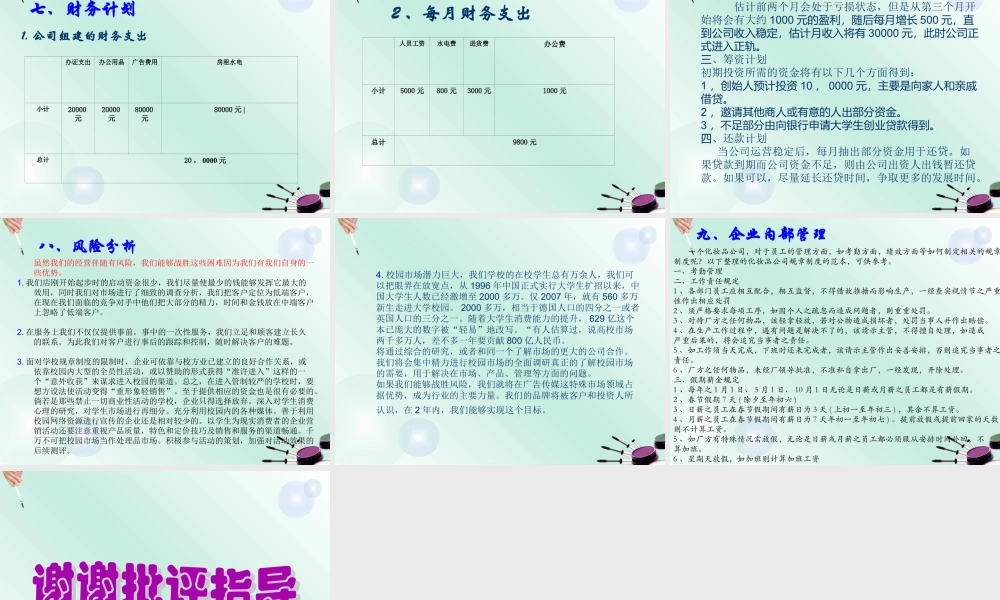 清颜美化妆品有限公司创业计划