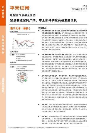 2023年电控空气悬架全景图