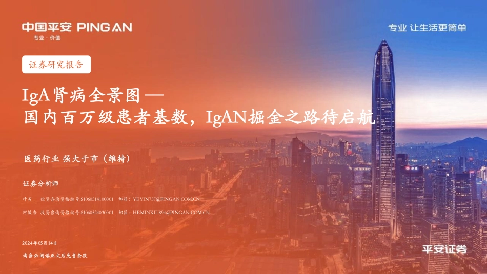 2024年23页医疗行业IgA肾病全景图：国内百万级患者基数，IgAN掘金之路待启航_第1页