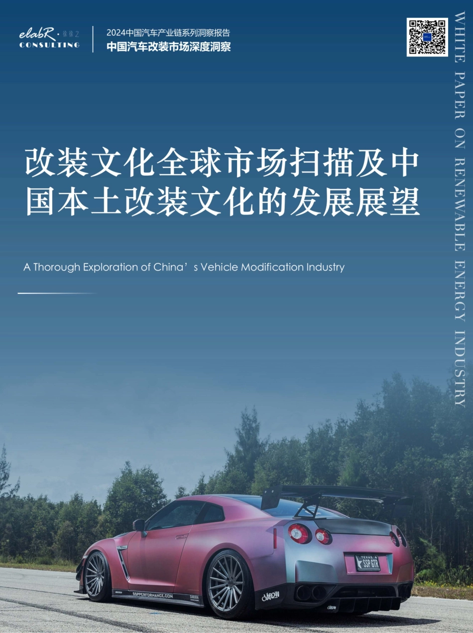 2024中国汽车行业产业链系列洞察报告_中国汽车改装市场深度洞察：改装文化全球市场扫描及中国本土改装文化的发展展望_第1页