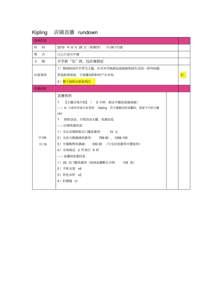 【脚本】Kipling店铺背包直播脚本