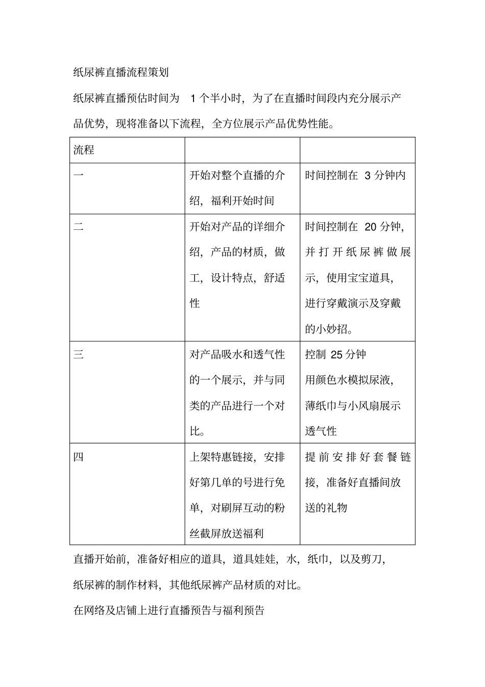 【脚本】纸尿裤直播流程策划脚本_第1页