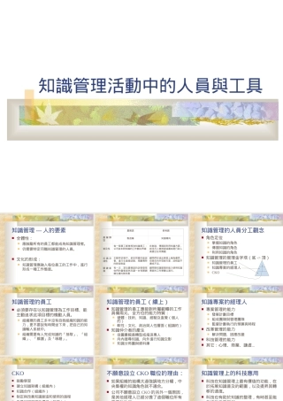 知识管理活动中的人员与工具