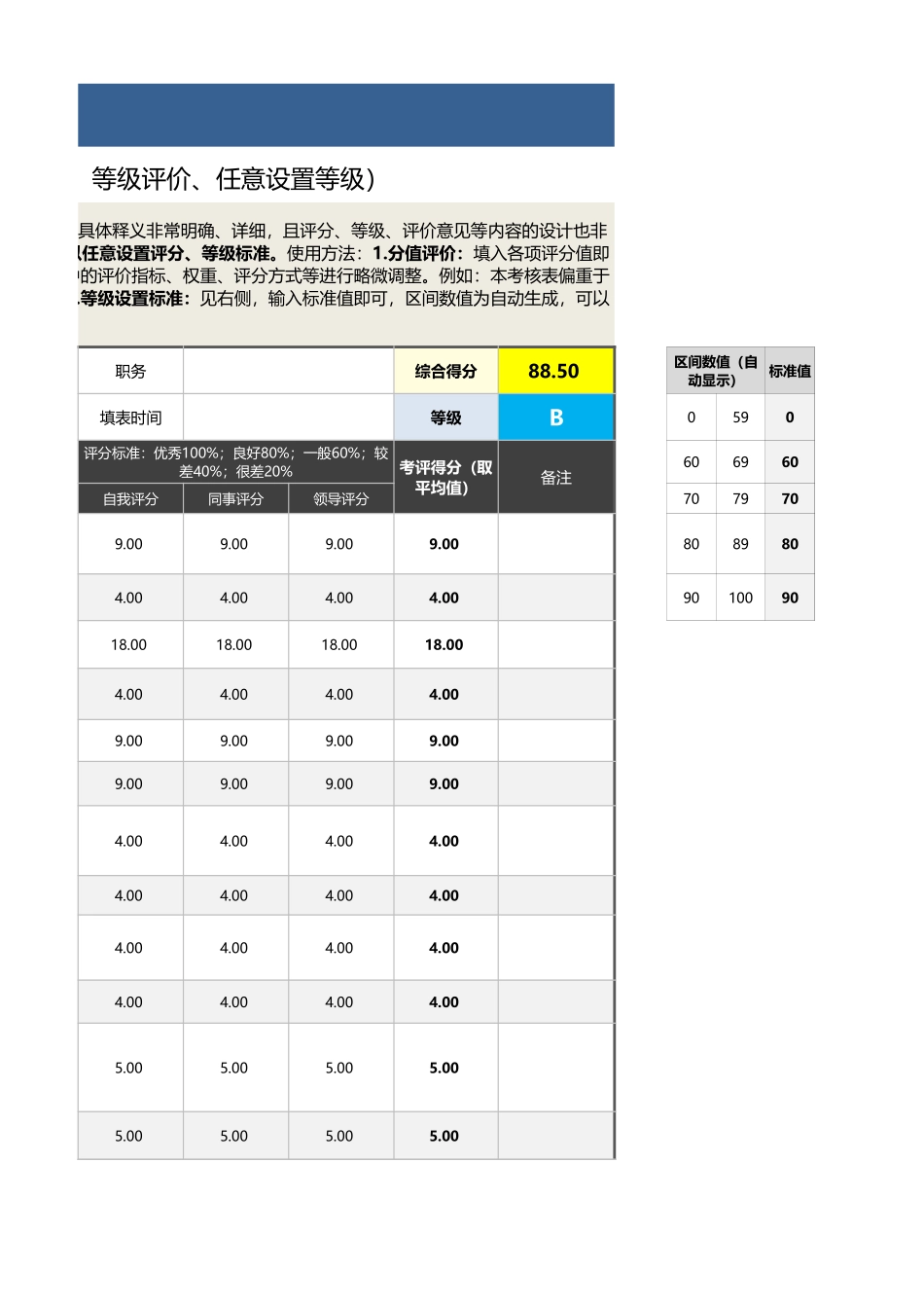 05-4-销售人员绩效考核表（自动计算、等级评价、任意设置）_第3页
