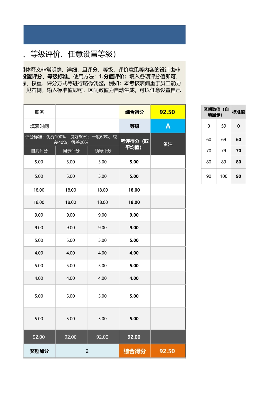 06-6-渠道拓展主管绩效考核表（含自动计算、等级评价）_第3页