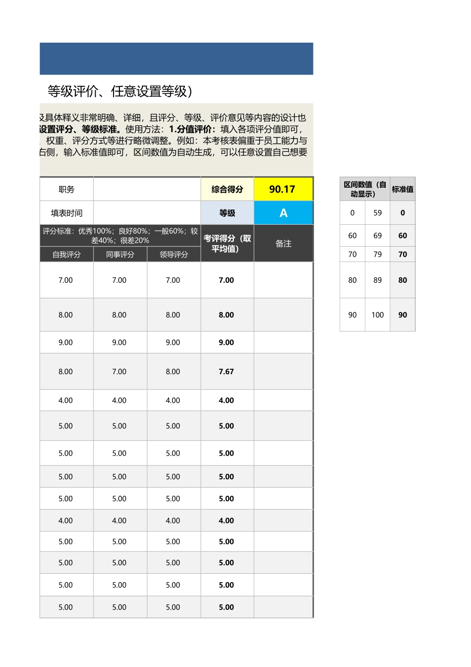 07-1-法律事务专员绩效考核表（含自动计算与等级评价）_第3页