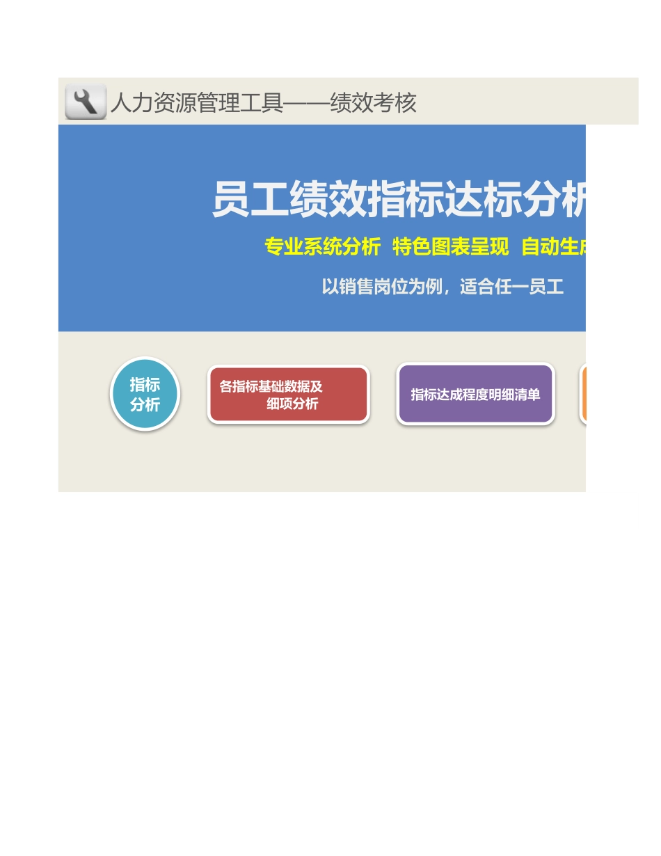 【绩效考核工具】员工绩效考核指标达标分析系统_第1页