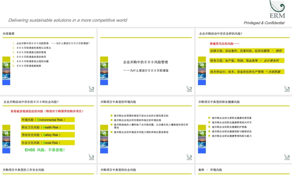 ERM-并购项目尽职调查