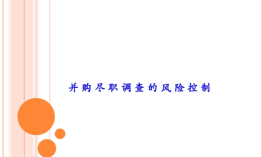 并购尽职调查的风险控制