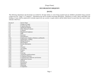 并购尽职调查清单-英文版