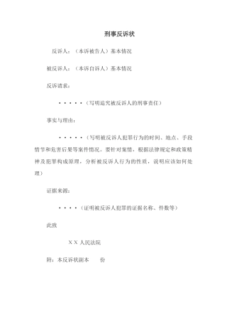 刑事反诉状