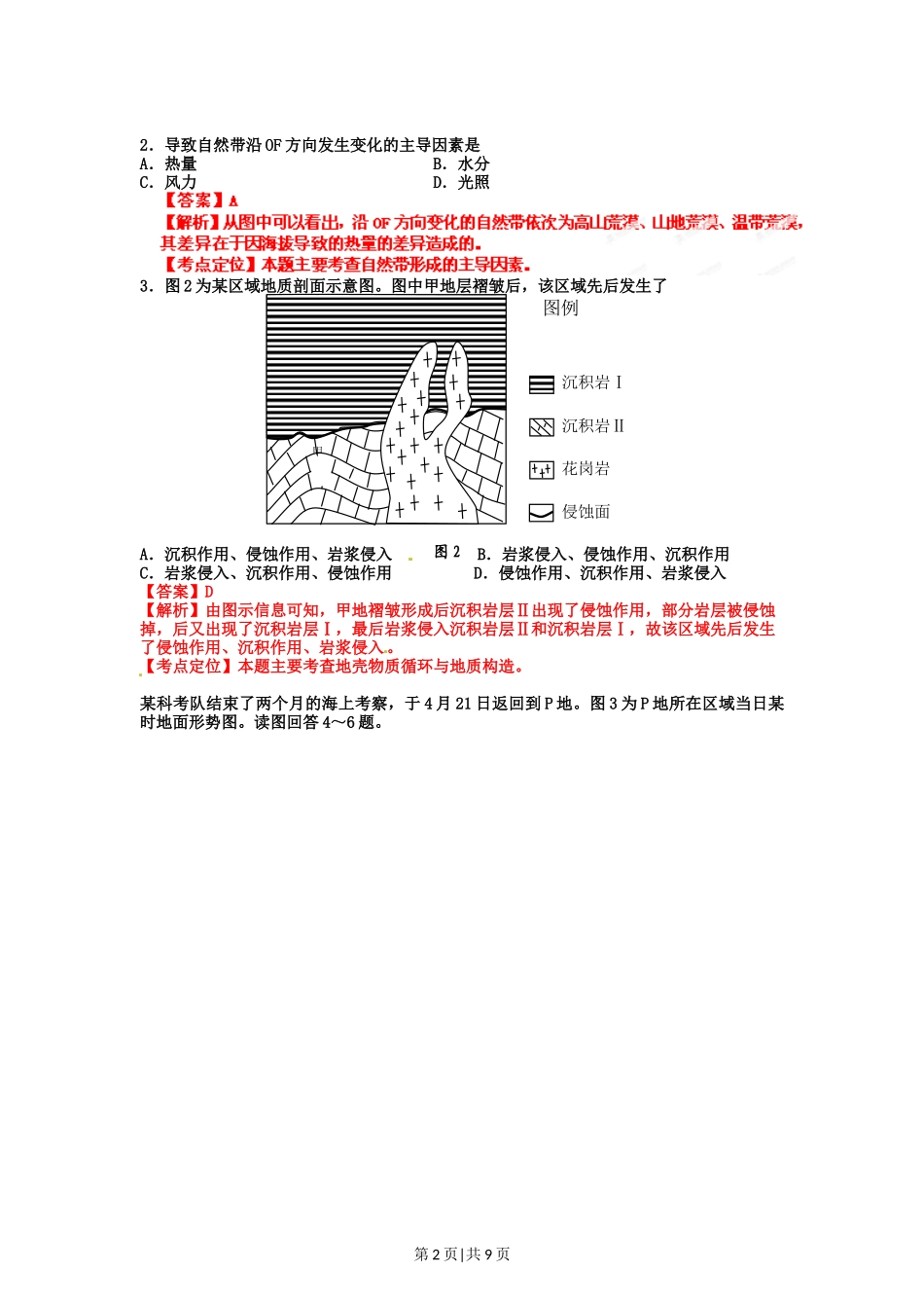 2012年高考地理试卷（山东）（解析卷）_第2页