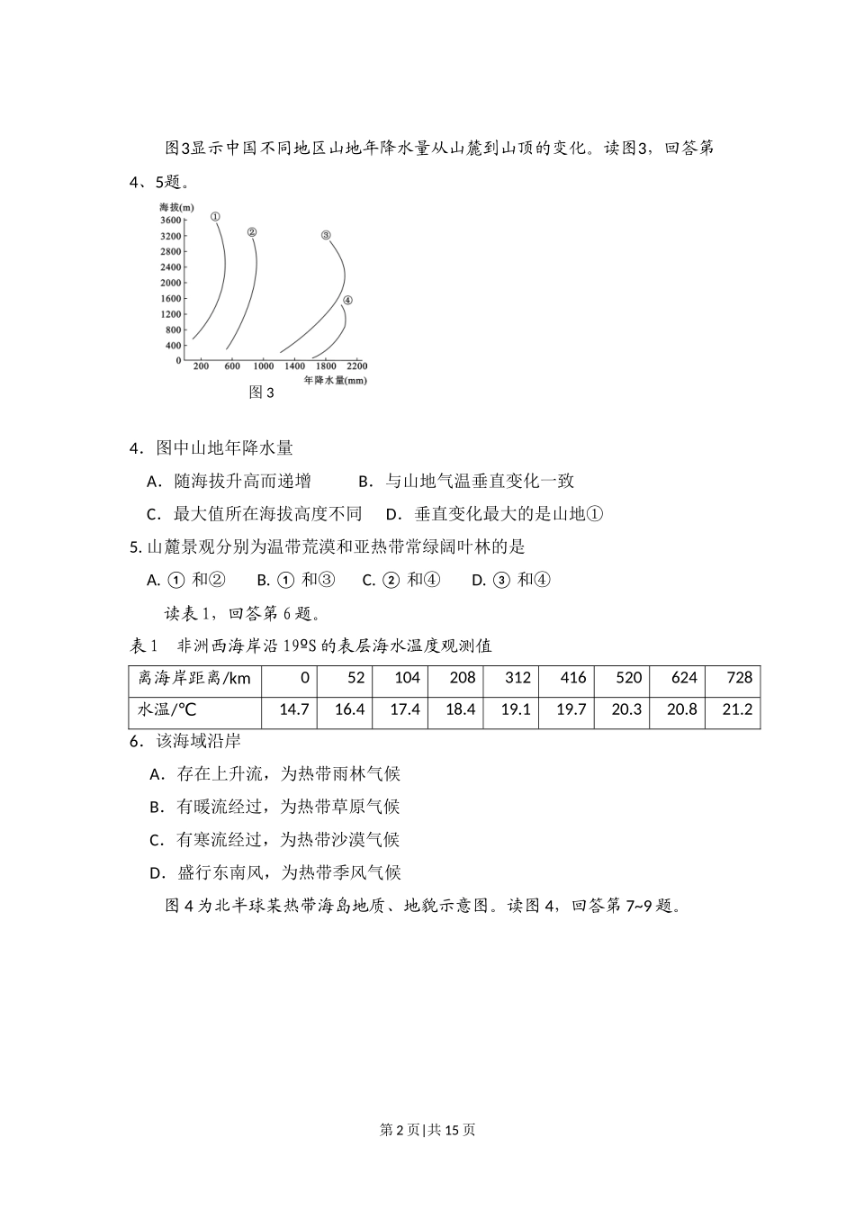 2009年高考地理试卷（北京）（解析卷）_第2页