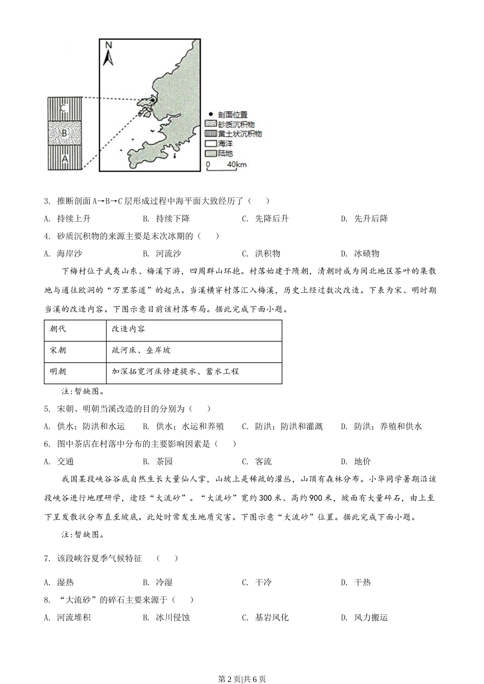 2022年高考地理试卷（辽宁）（空白卷）_第2页
