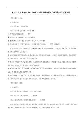 【7月素材】五大主题的50个议论文万能套用论据+「中国非遗年度人物」 