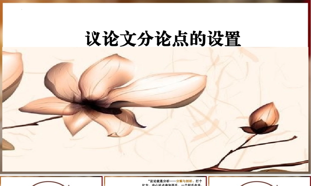 议论文分论点的设置 （全国通用）