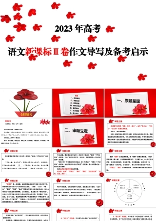 （全网独家）2023年高考语文新课标Ⅱ卷作文导写及备考启示（解读+审题+标题+分论点+素材+范文+启示）（全国通用）课件版