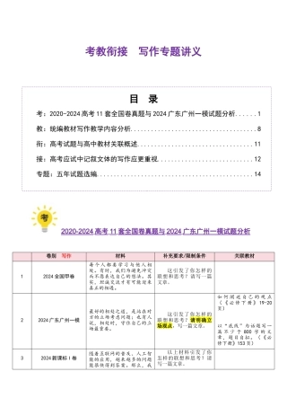 写作（考教衔接讲义）（原卷版）