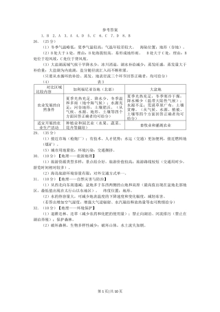 2011年高考地理试卷（山东）（解析卷）