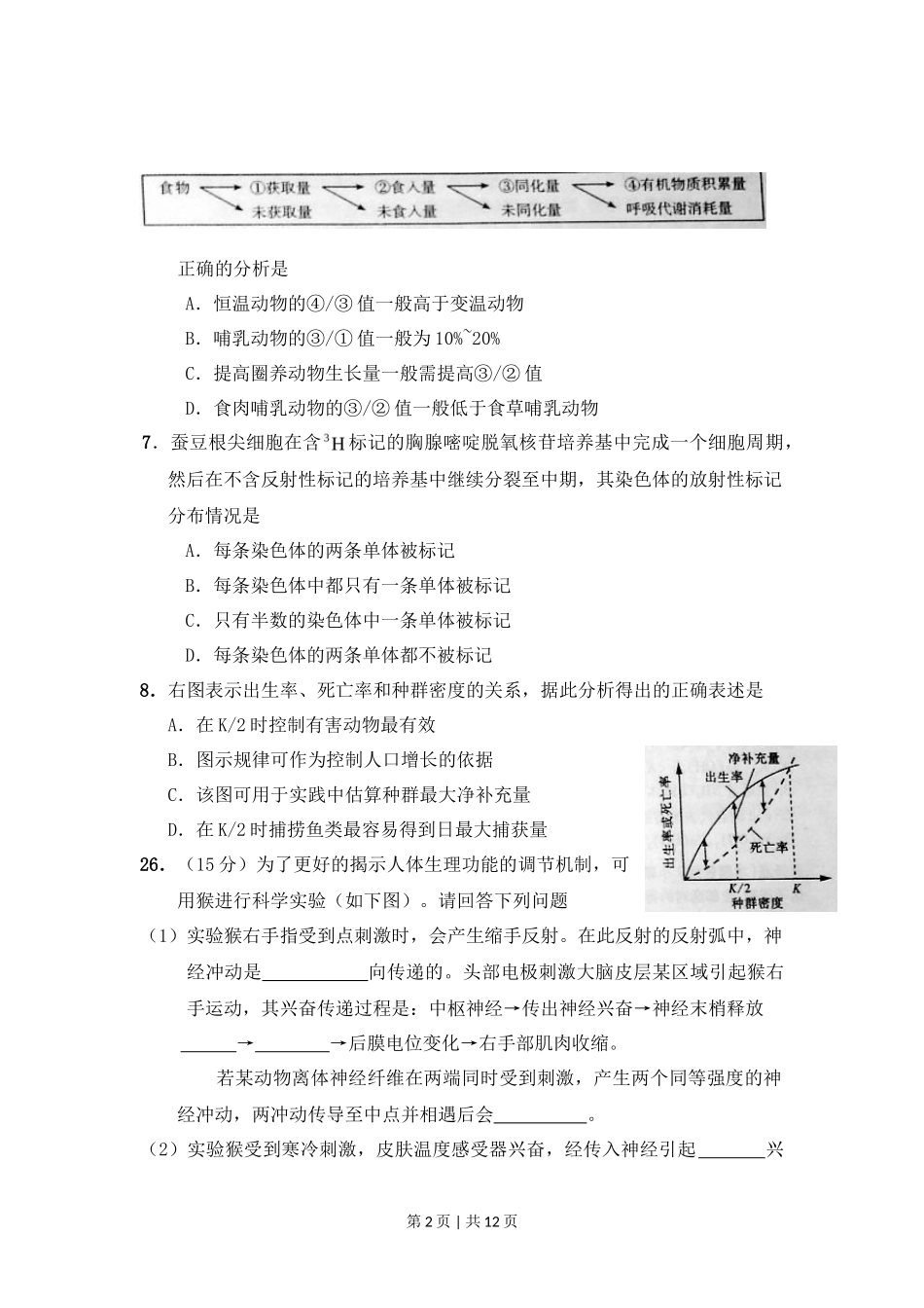 2010年高考生物试卷（山东）（解析卷）_第2页