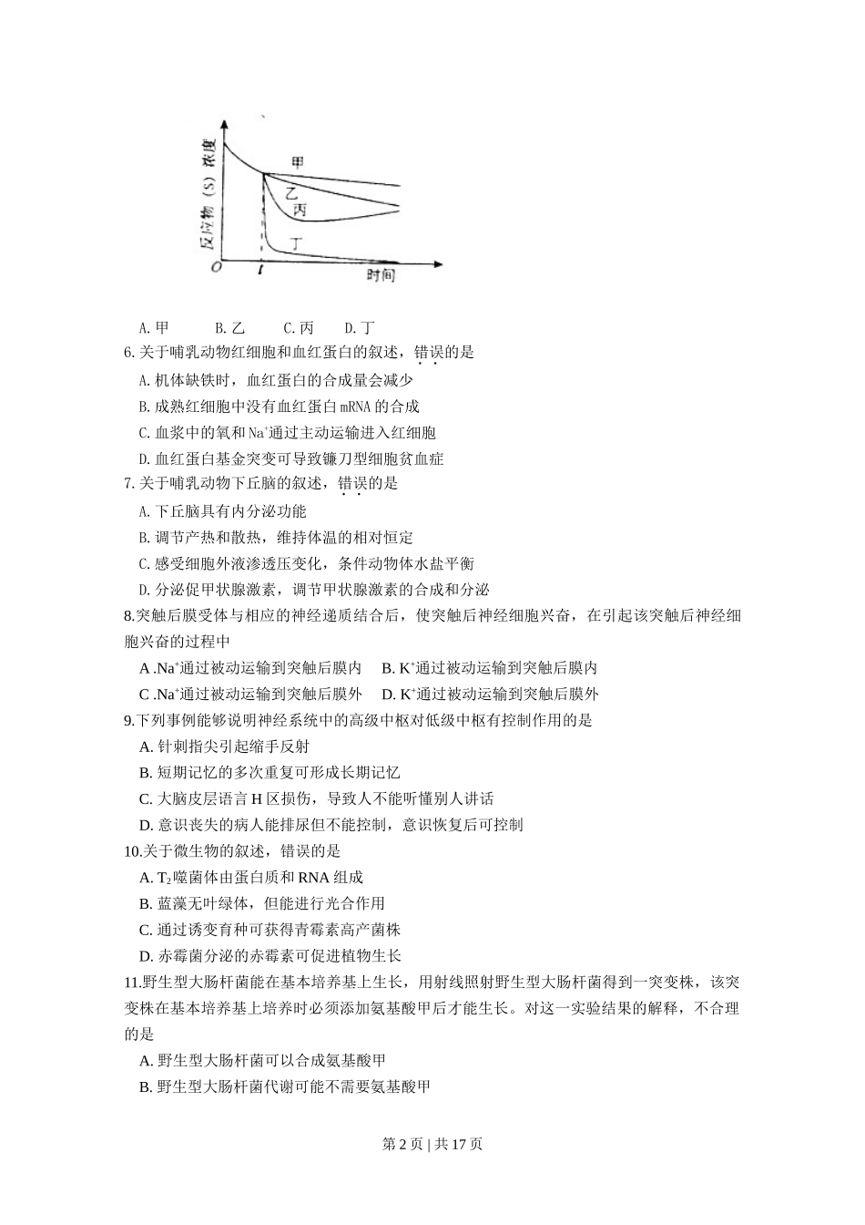 2011年高考生物试卷（海南）（解析卷）_第2页