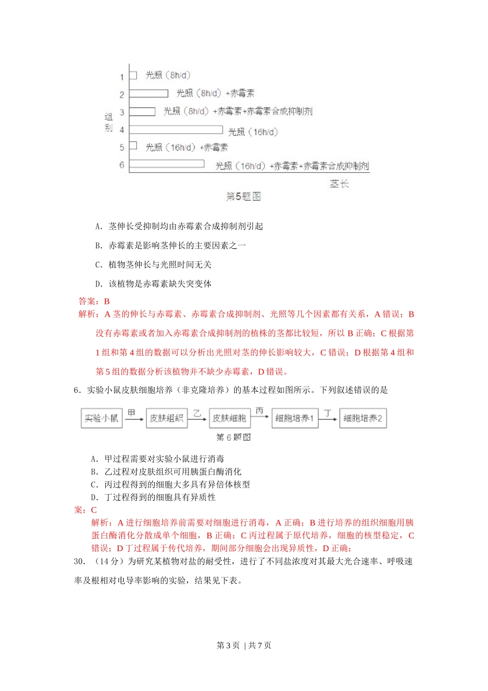 2013年高考生物试卷(浙江)(解析卷)_第3页