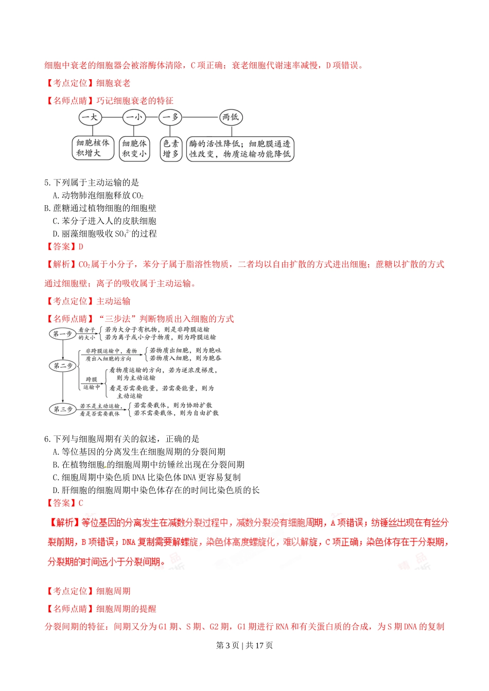 2016年高考生物试卷(海南)(解析卷)_第3页