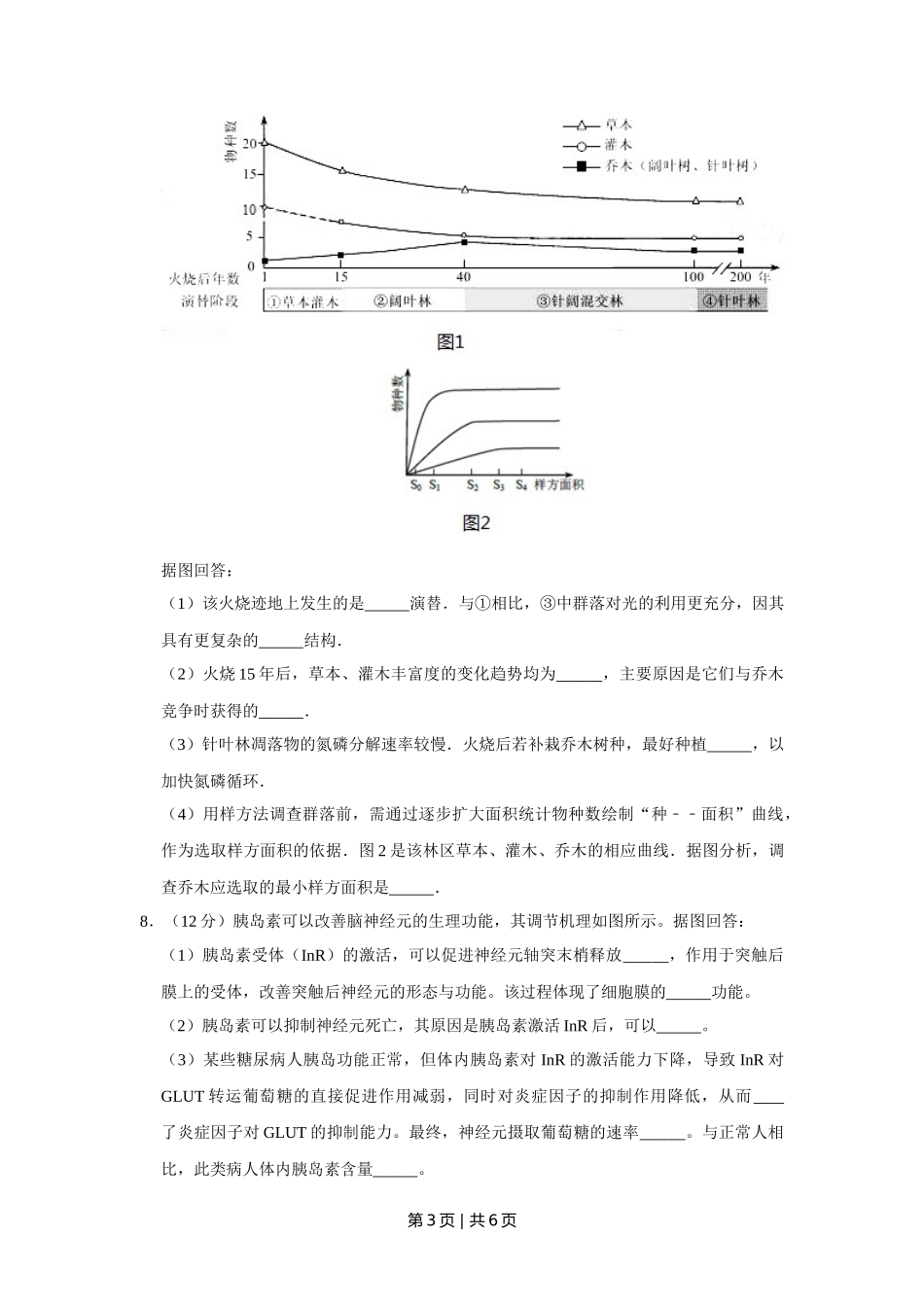 2017年高考生物试卷（天津）（空白卷）_第3页