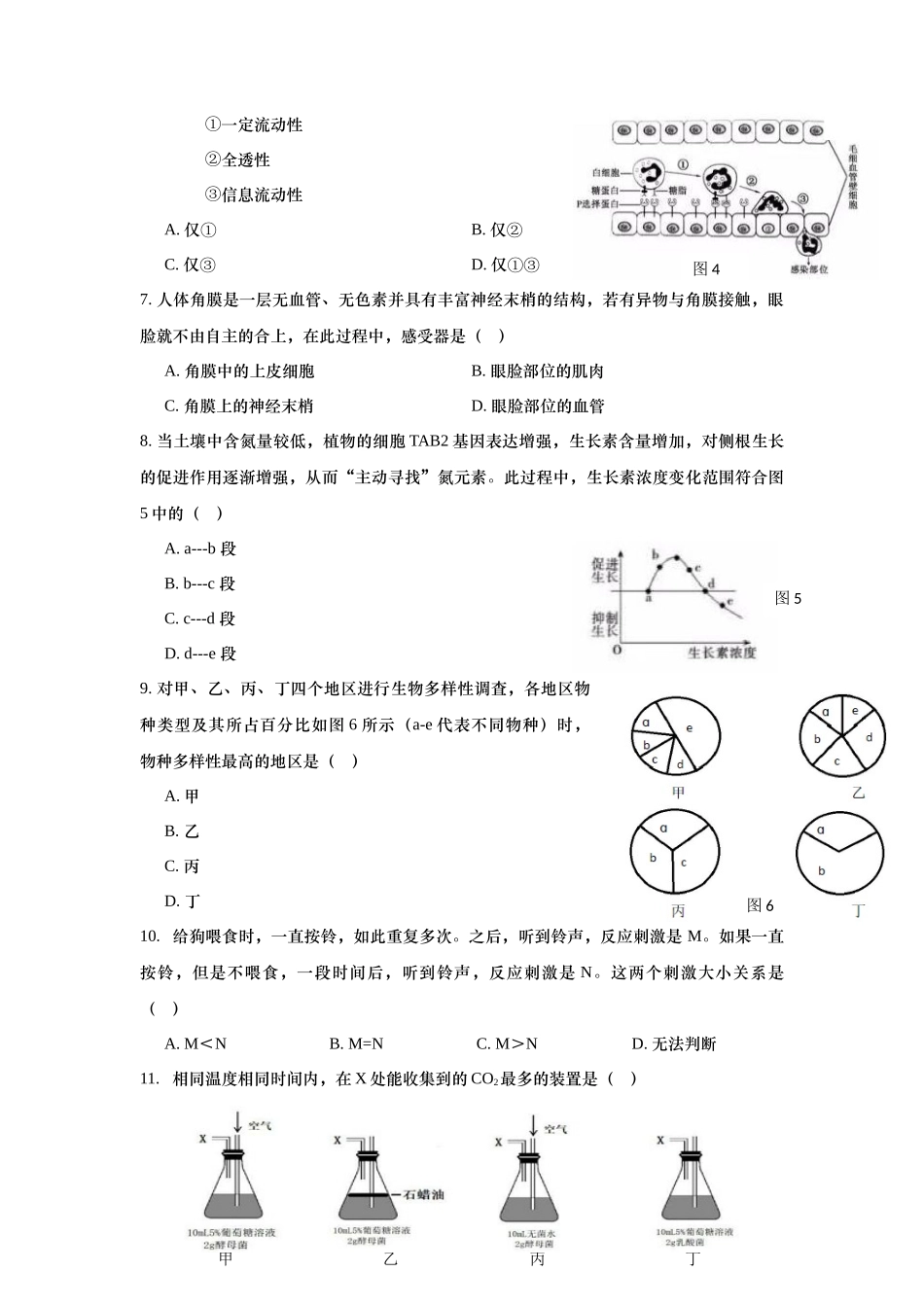 2019年高考生物试卷(上海)(空白卷)_第2页