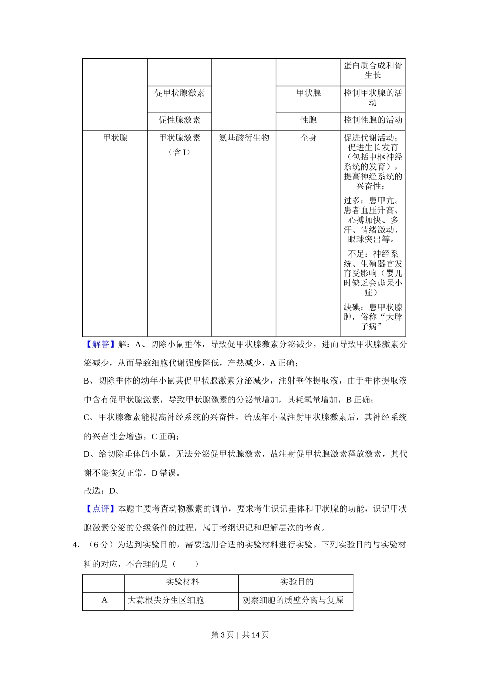 2020年高考生物试卷(新课标Ⅰ)(解析卷)_第3页