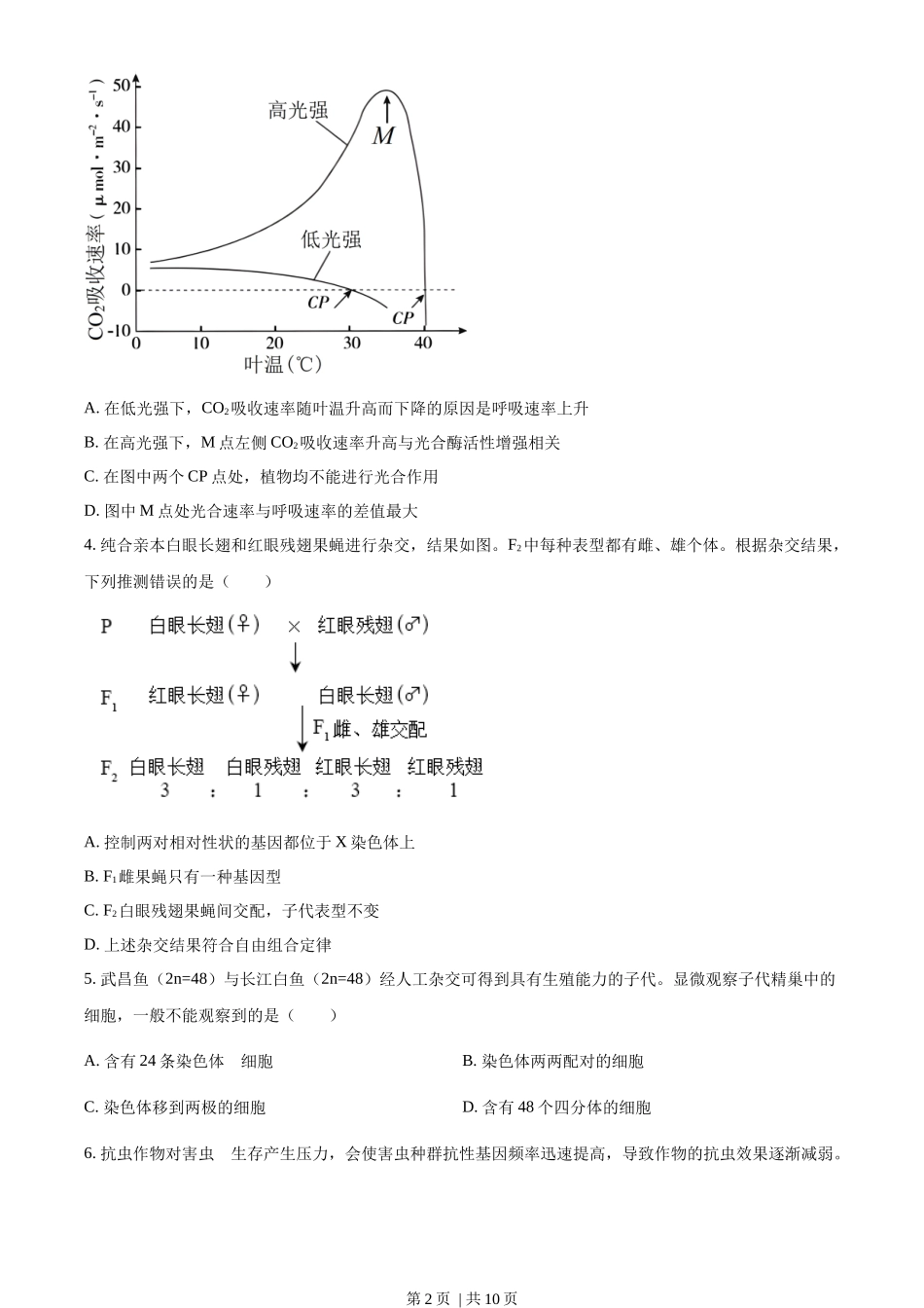 2023年高考生物试卷（北京）（空白卷）_第2页