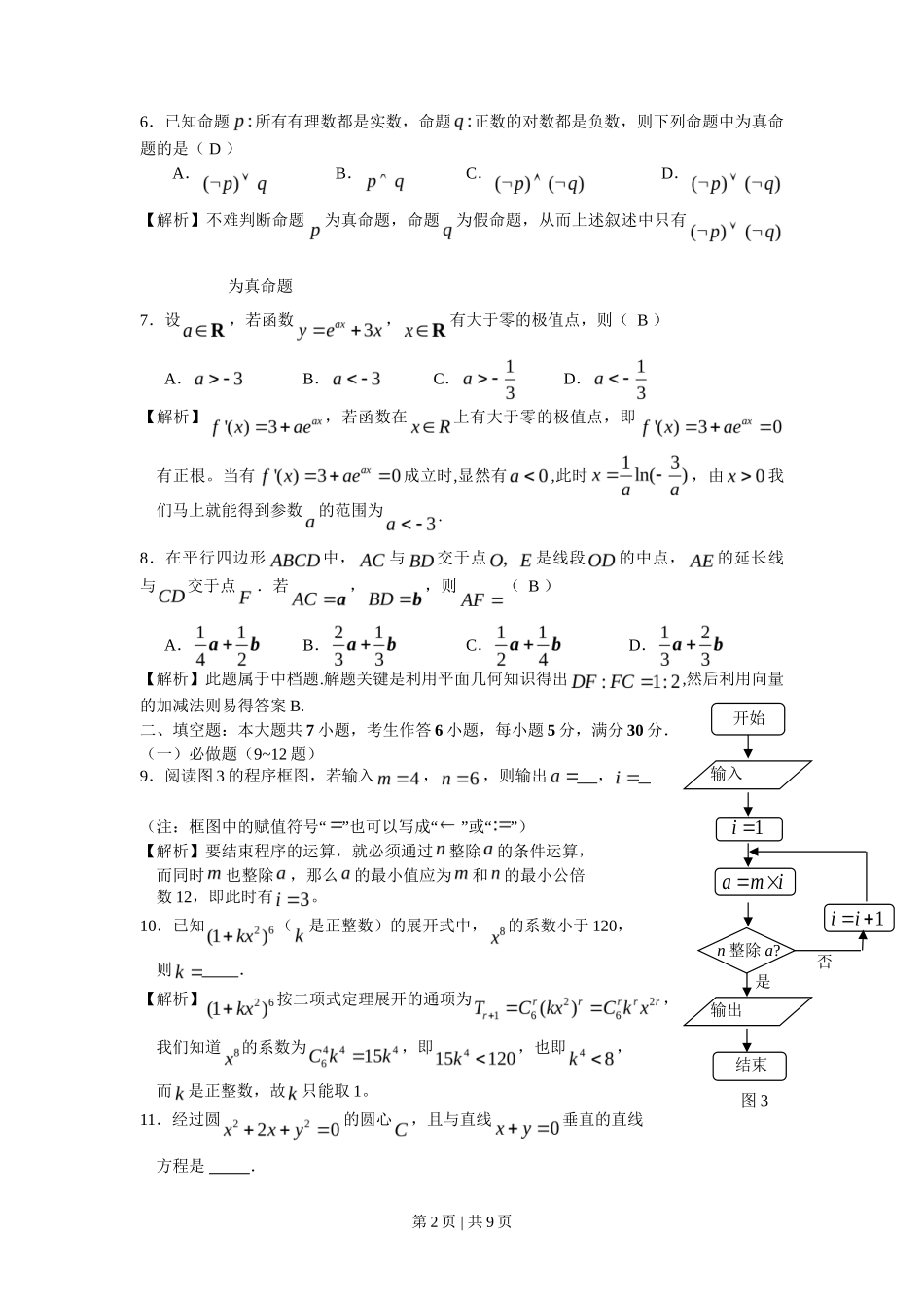 2008年高考数学试卷（理）（广东）（解析卷）_第2页