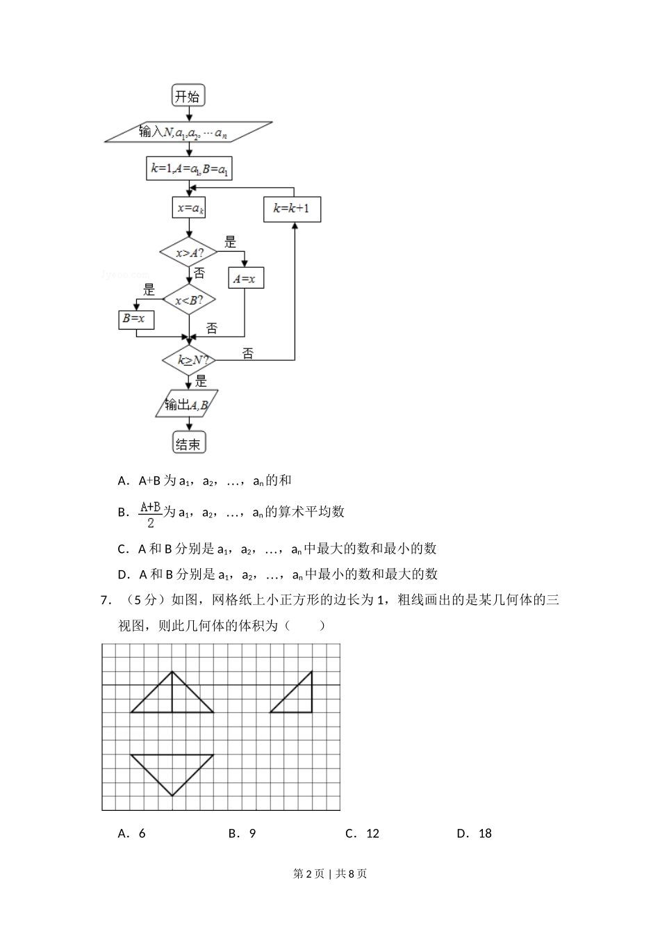 2012年高考数学试卷(理)(新课标)(空白卷)_第2页