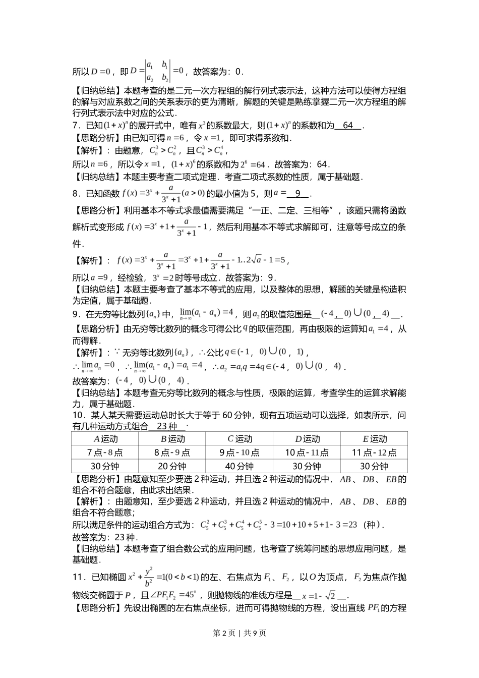 2021年高考数学试卷(上海)(春考)(解析卷)_第2页