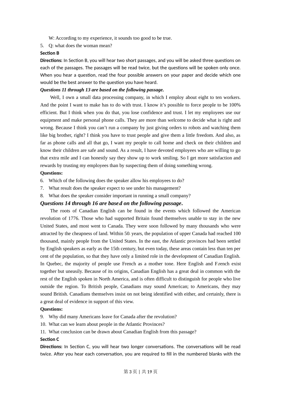 2012年高考英语试卷（上海）（秋考）（解析卷）_第3页