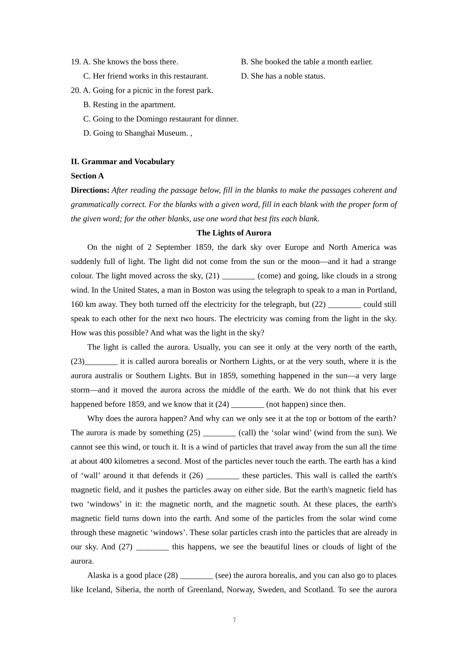 2022年高考英语试卷（上海）（春考）（答案卷）_第3页