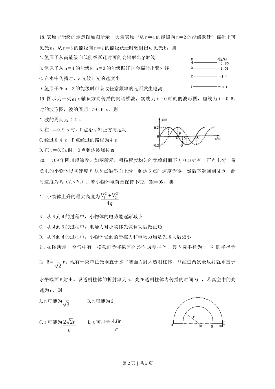 2009年高考物理真题(四川)(空白卷)_第2页