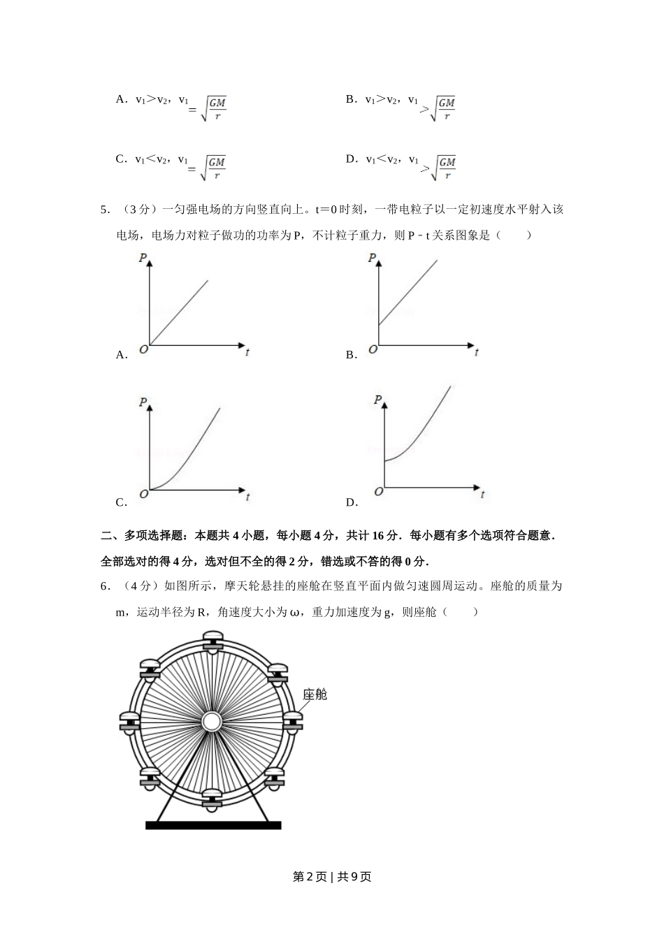 2019年高考物理试卷（江苏）（空白卷）_第2页