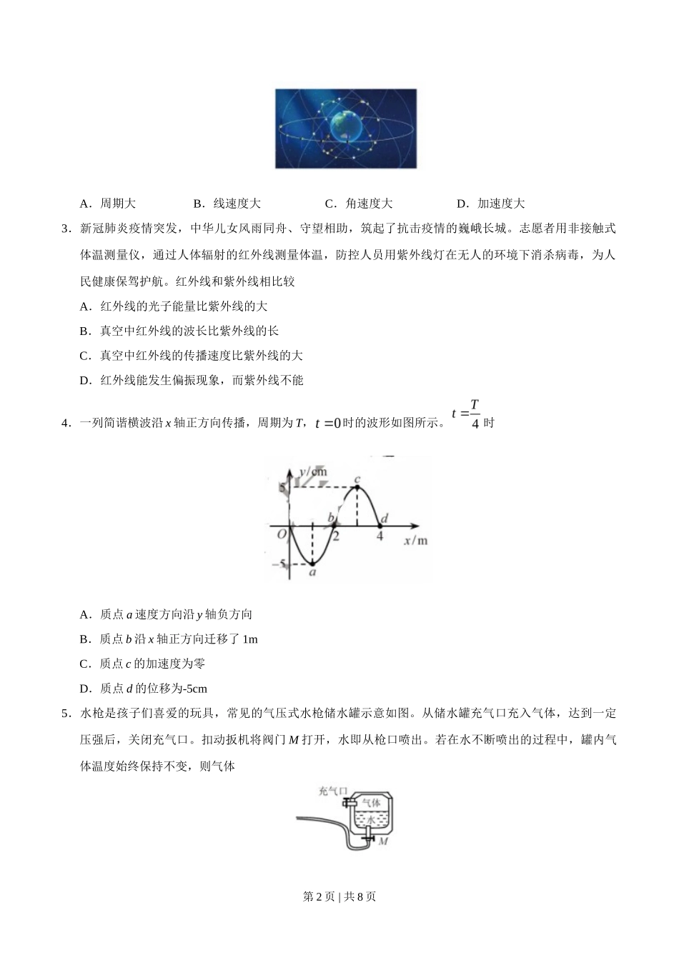 2020年高考物理试卷（天津）（空白卷）_第2页