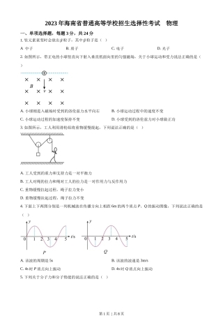 2023年高考物理试卷（海南）（空白卷）