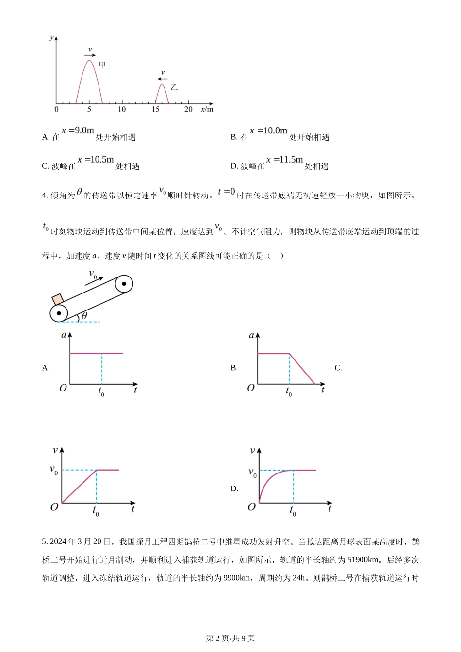 2024年高考物理试卷（安徽）（空白卷）_第2页