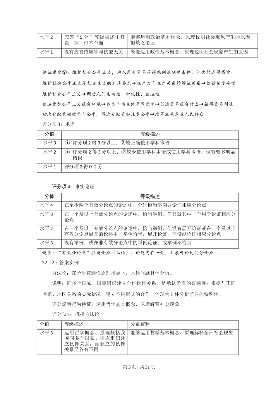 2016年高考政治试卷（上海）（解析）_第3页