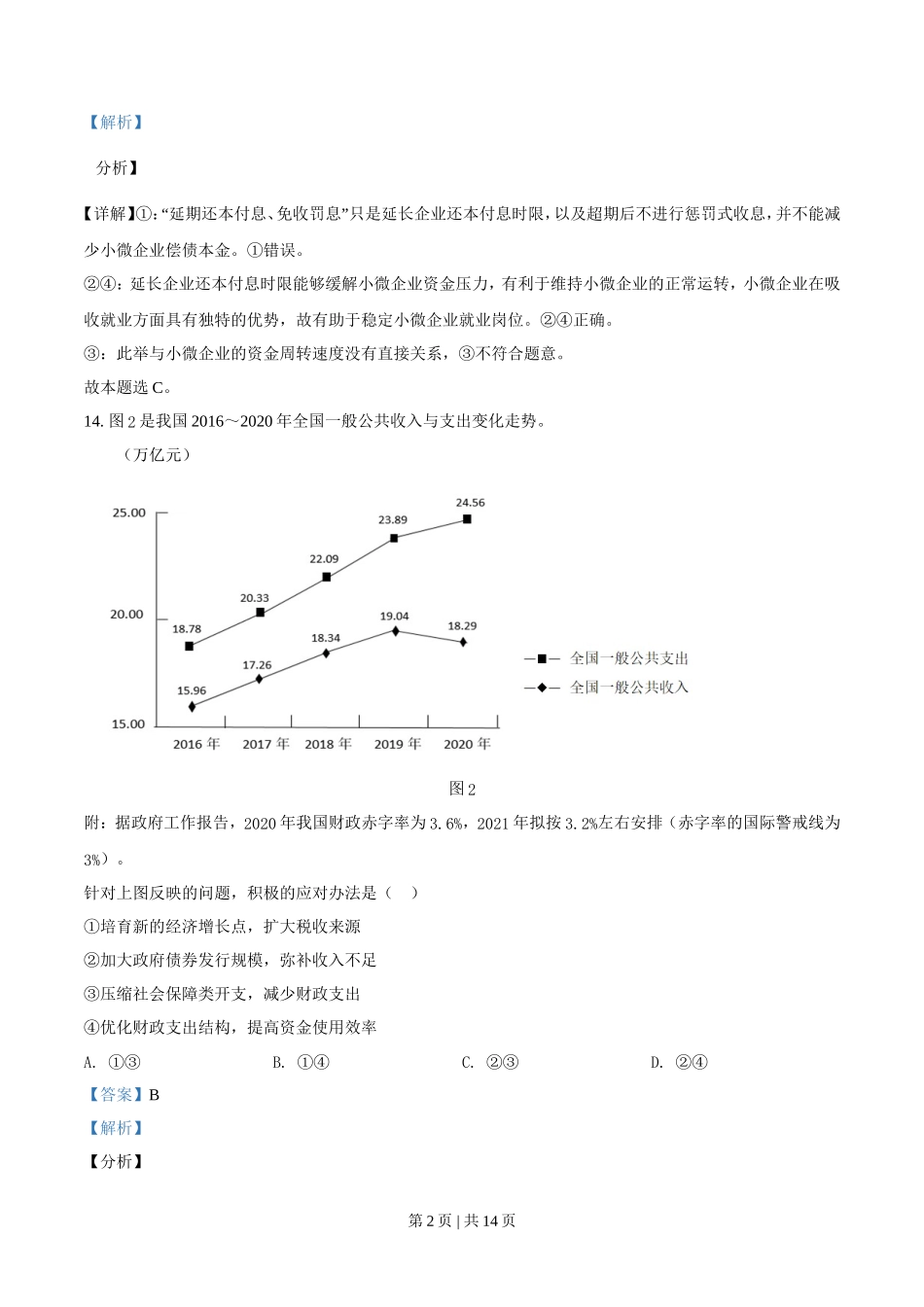 2021年高考政治试卷(全国乙卷)(解析卷)_第2页