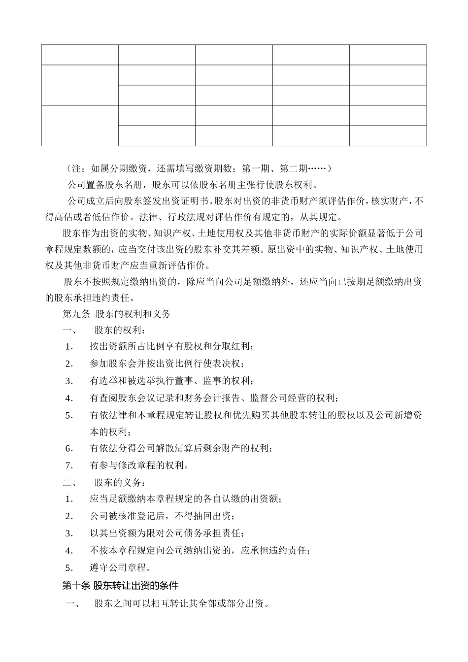 公司章程 模板_第2页