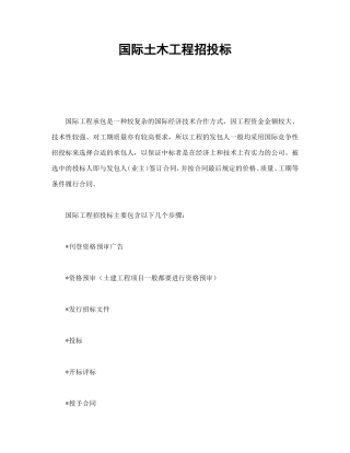 国际土木工程招投标