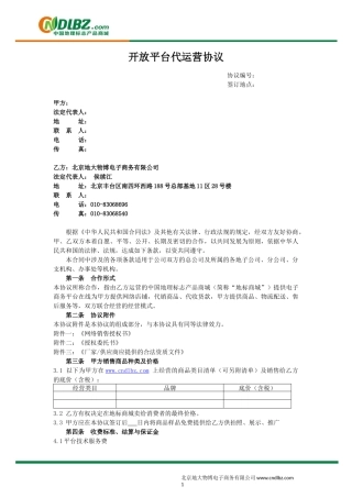 代运营协议(模板)