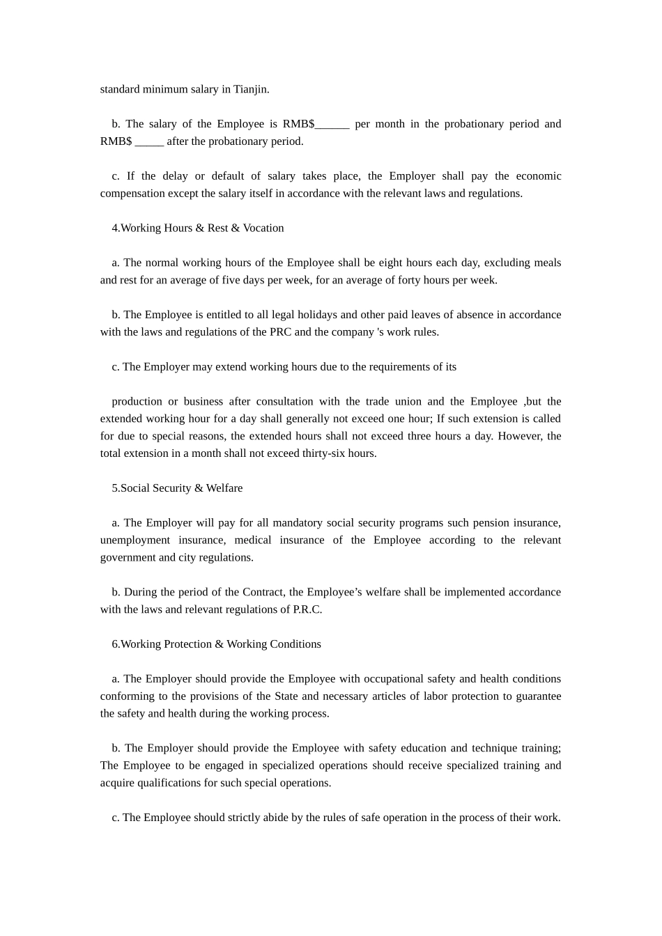 劳动合同（英文版）_第2页