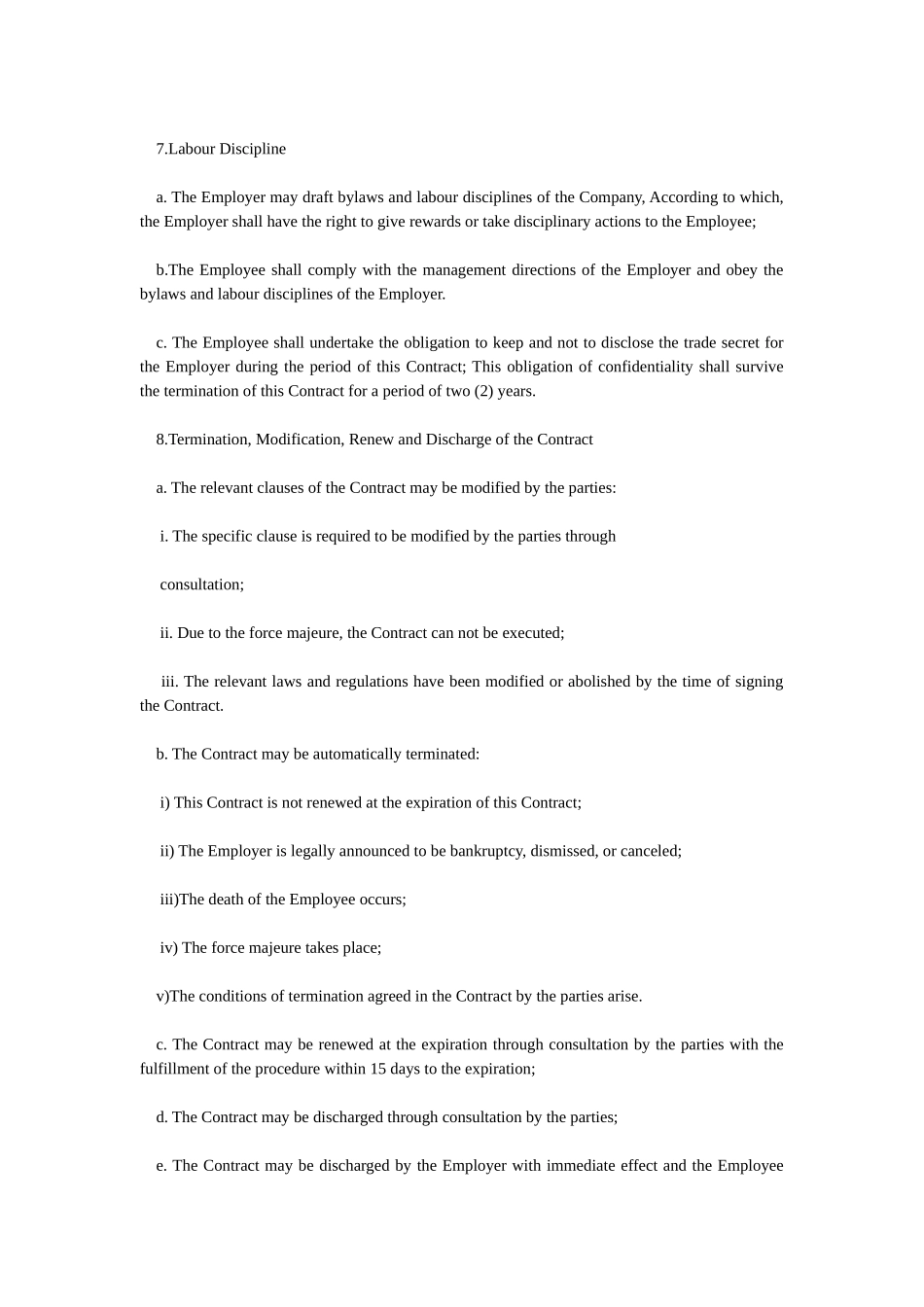 劳动合同（英文版）_第3页