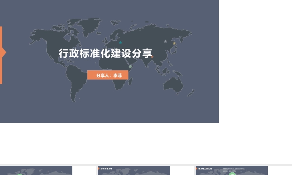 【行政体系】行政标准化体系建设分享-某行政副总