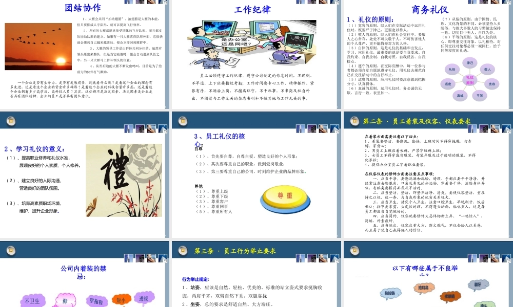 员工行为规范培训PPT模板